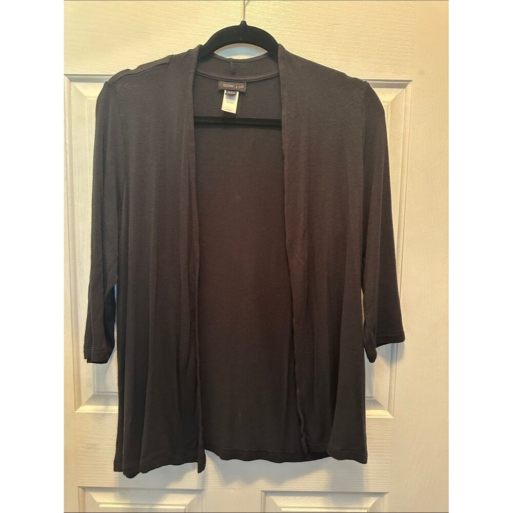 J. Jill Wearever Collection Open-Front Layering Cardigan 3/4 Sleeve Size M